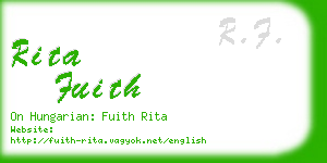 rita fuith business card